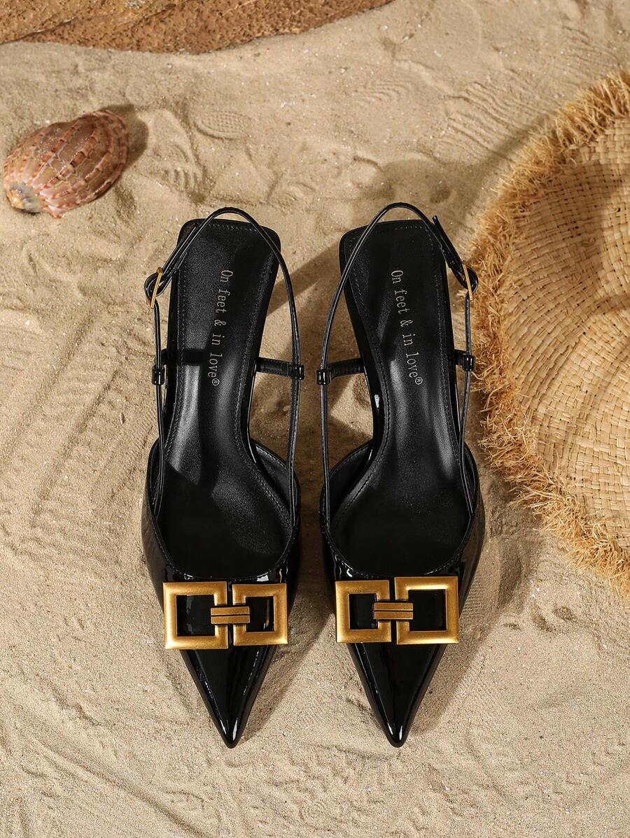 Sapato de Salto Fino Helena Bico Fino 50%OFF