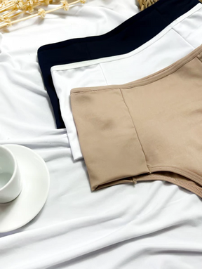Kit com 10 Calcinhas Basicas Cintura Alta Pala Dupla Forro 100% Algodão Nâo Marca Cós Alto Conforto