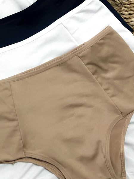 Kit com 10 Calcinhas Basicas Cintura Alta Pala Dupla Forro 100% Algodão Nâo Marca Cós Alto Conforto