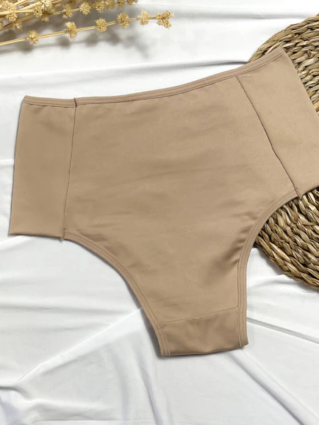 Kit com 10 Calcinhas Basicas Cintura Alta Pala Dupla Forro 100% Algodão Nâo Marca Cós Alto Conforto